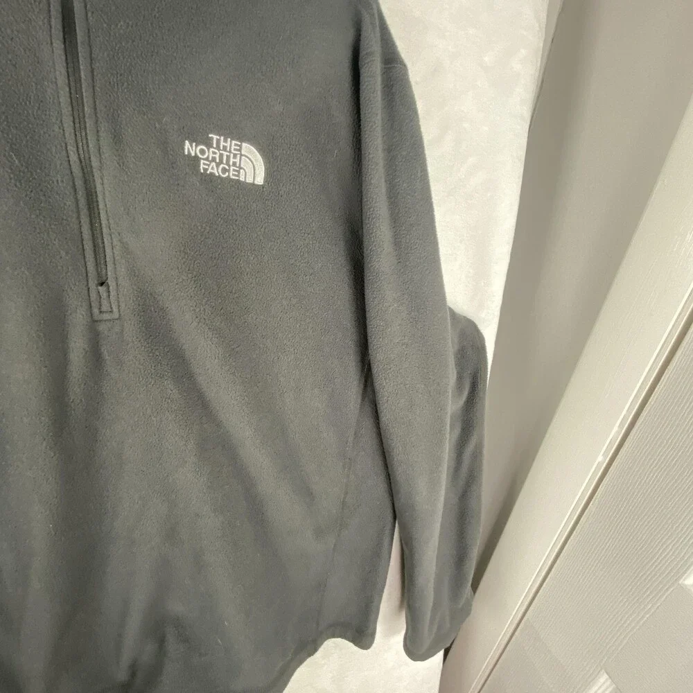 The North Face TKA 100 Glacier Fleece Jacket Mens Large Gray 1/4 Zip Pullover